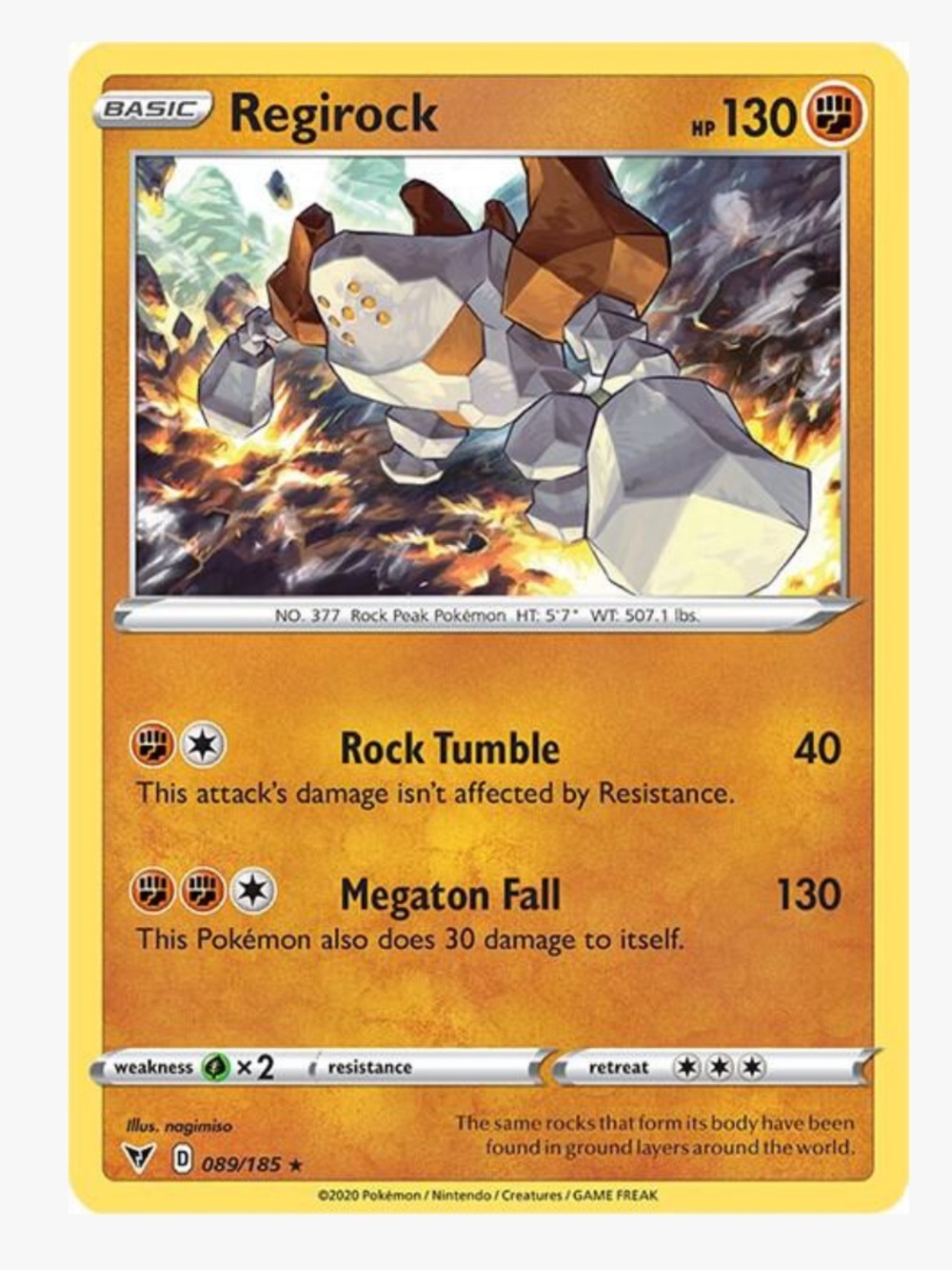 Regirock SWSH04: Vivid Voltage Pokemon Trading Card